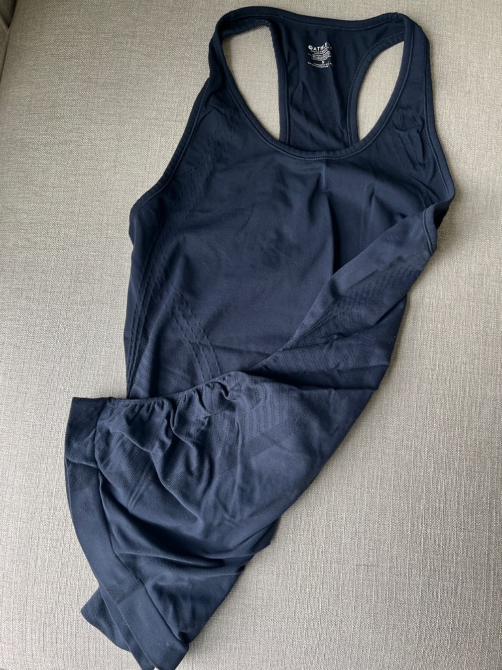 Athleta Navy Racerback Performance Tank - Picture 2 of 4